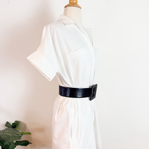 💋Madewell White Mini Courier Shirt Dress size XXS - Picture 5 of 14